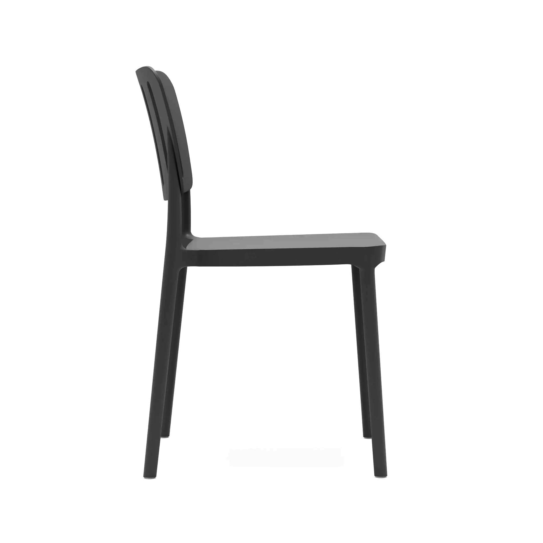 Rebecca Mobili Set 4 Sedie Impilabili, Sedie da Esterno, Nero, Polipropilene, Salvaspazio, Eleganti, per Giardino o Sala da Pranzo - Misure HxLxP: 82 x 42 x 53 cm - Art. RE7194V8M4