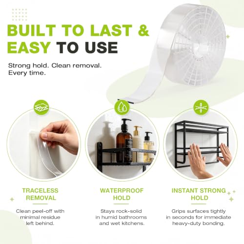 Double Sided Clear Adhesive Mounting Tape 16.4FT - image 6