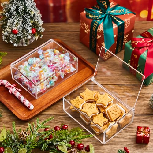 Image of Juexica 12 Pcs Clear Acrylic Boxes with Lid,Flip Style,5.5 x 3.94 x 1.97 | Clear Plastic Boxes with Lids for Organizing and Displaying Jewelry, Candy, Crystals, Crafts, Party Favors and Collectibles