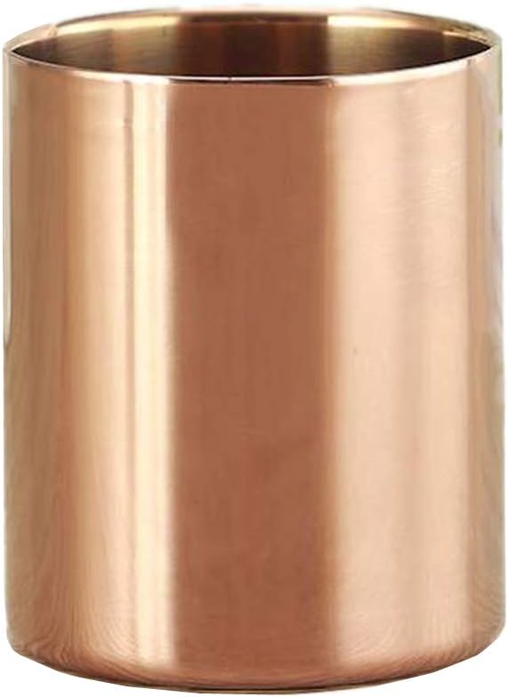 MEI YI TIAN Rose Gold Stainless Steel Pen Holder Cup for Desk Organizers Multi Use Pencil Pot Flower Mini Vase (Rose Gold)