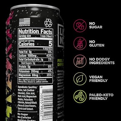 LMNT Sparkling Electrolyte Drink - Black Cherry Lime | 12-Count