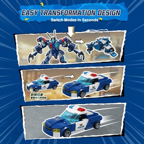 Image of SKY LINE OCEAN 6-in-1 Robot Building Blocks Set (750+ PCS) | Transforming Mech Models Construction Kit | STEM Educational Toy for Kids & Teens | Creative Play Set | 5 Year Structural Warranty
