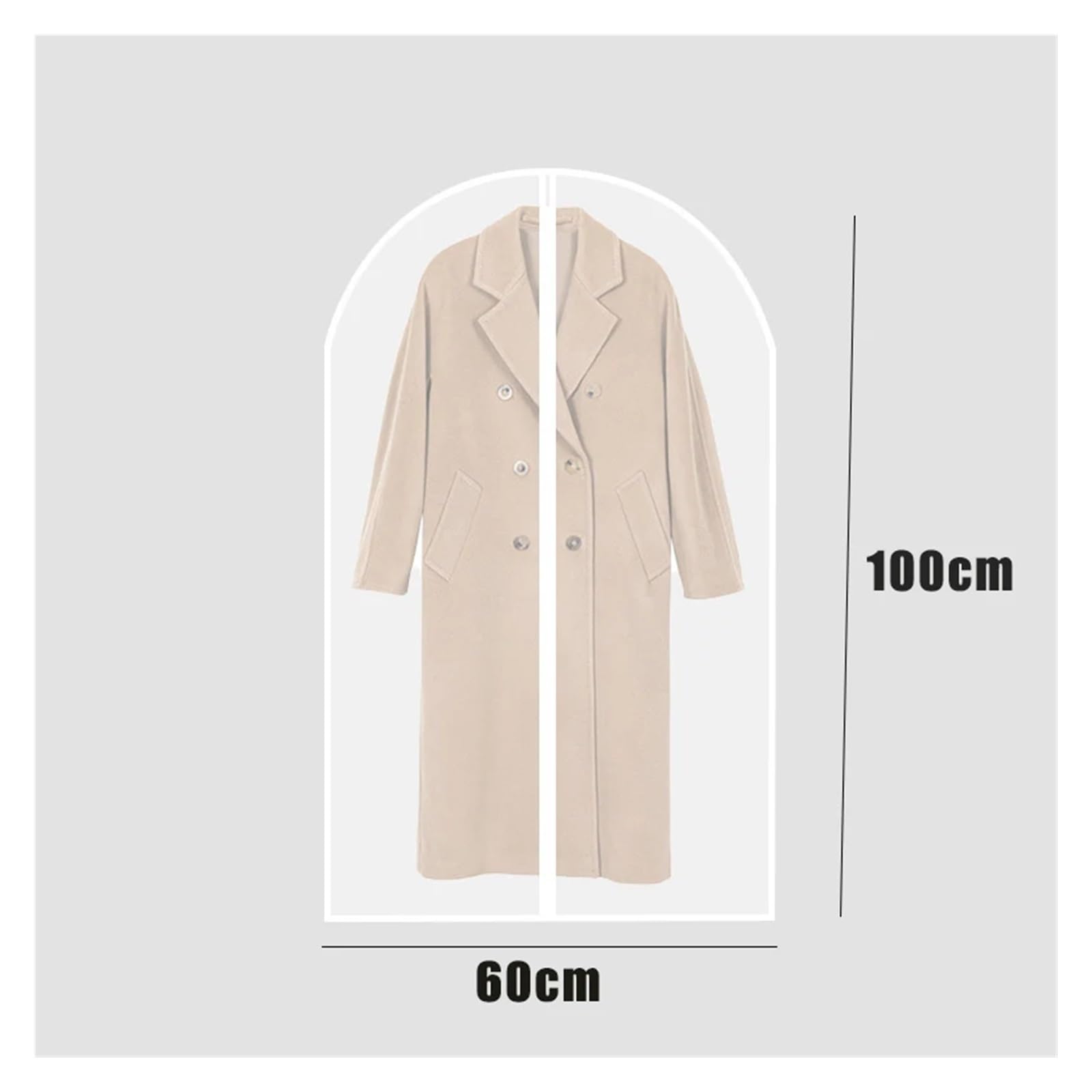 fundas para ropa 5PCS ​Dust Proof Garment Protector Cover Bag Clothes Suit Coat Dust Fully Enclosed With Zipper Waterproof