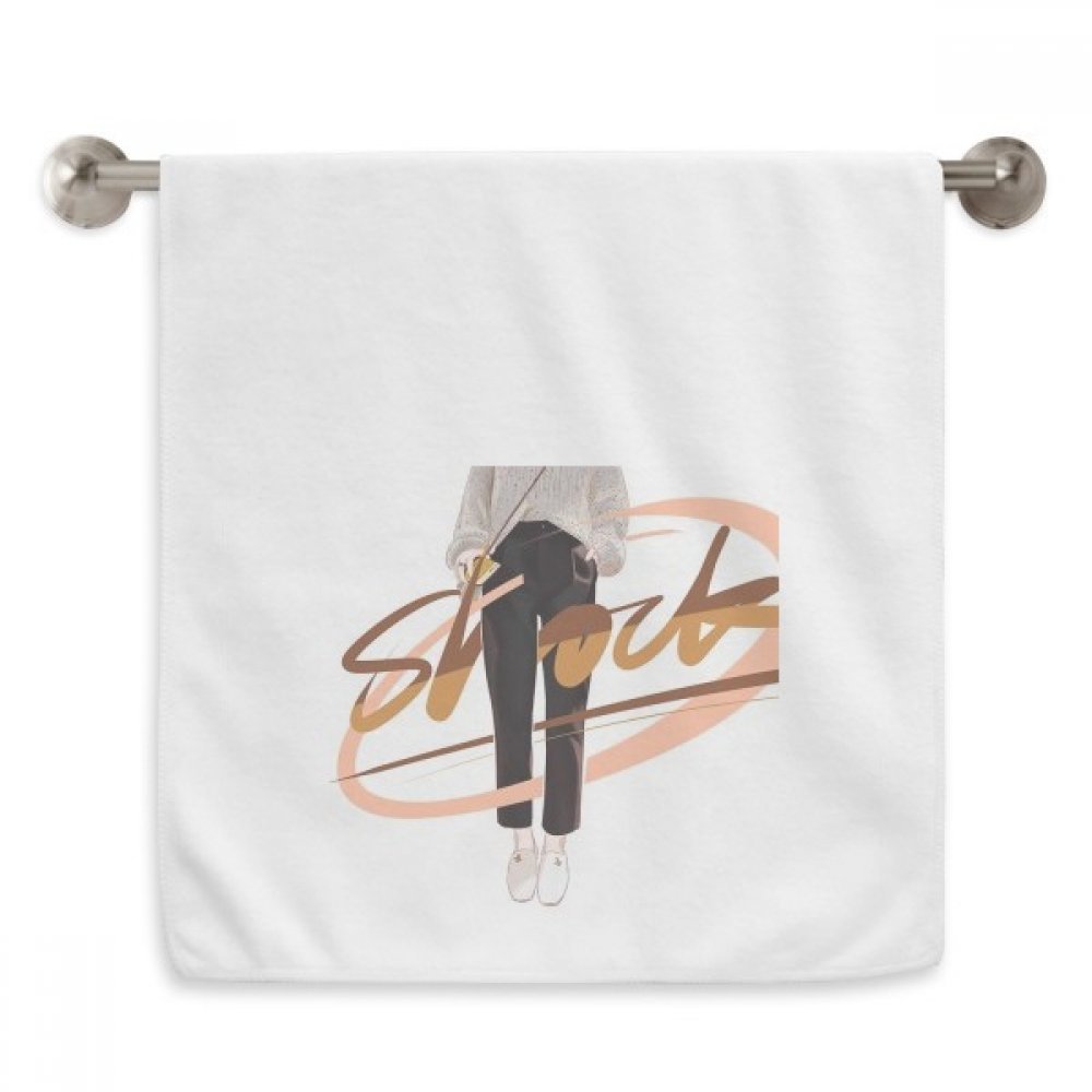 Serviette débarbouillette Choc Fille motif artistique blanc pour sport et déplacements