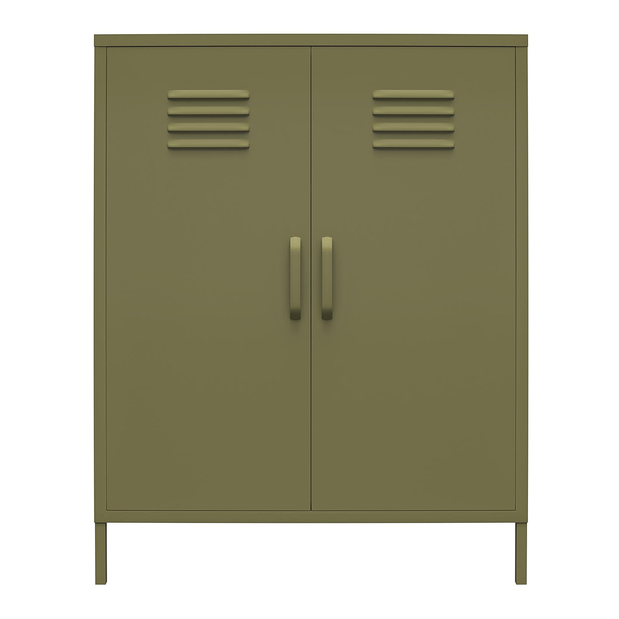 Dorel Bradford 2 Door Metal Storage Cabinet - Olive Green - 80cm Wide