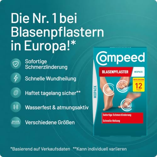 COMPEED Blasenpflaster Mixpack - 12x Hydrokolloid-Pflaster - 3 Größen – Ansicht 3