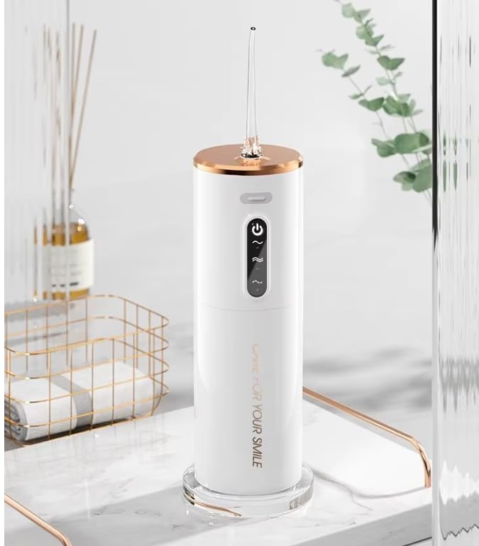 Irrigador bucal portátil, 280 ml, recargable USB, 3 modos, impermeable, limpiador dental eléctrico