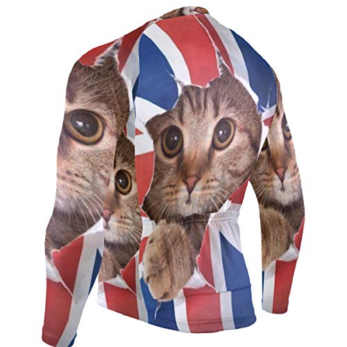 SLHFPX Britains Cat Mens Cycling Jersey Jacket Long Sleeve Road Cycle Skinsuits Outfit - Thumbnail 5