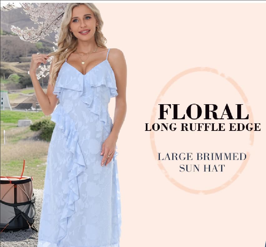 Sleeveless Strap Ruffle Gardenparty Summer Holiday Maxi Dress2