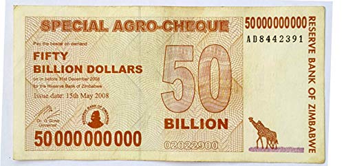 50 000 000 000 Dollars Banknote Agrocheque Zimbabwe