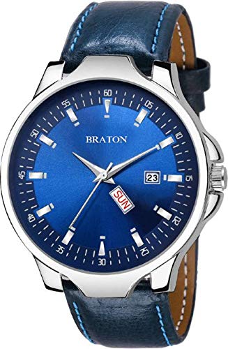 BratonAnalogue Stylish Blue Dial Day and Date Men's Boy's Watch-BT1180SL04