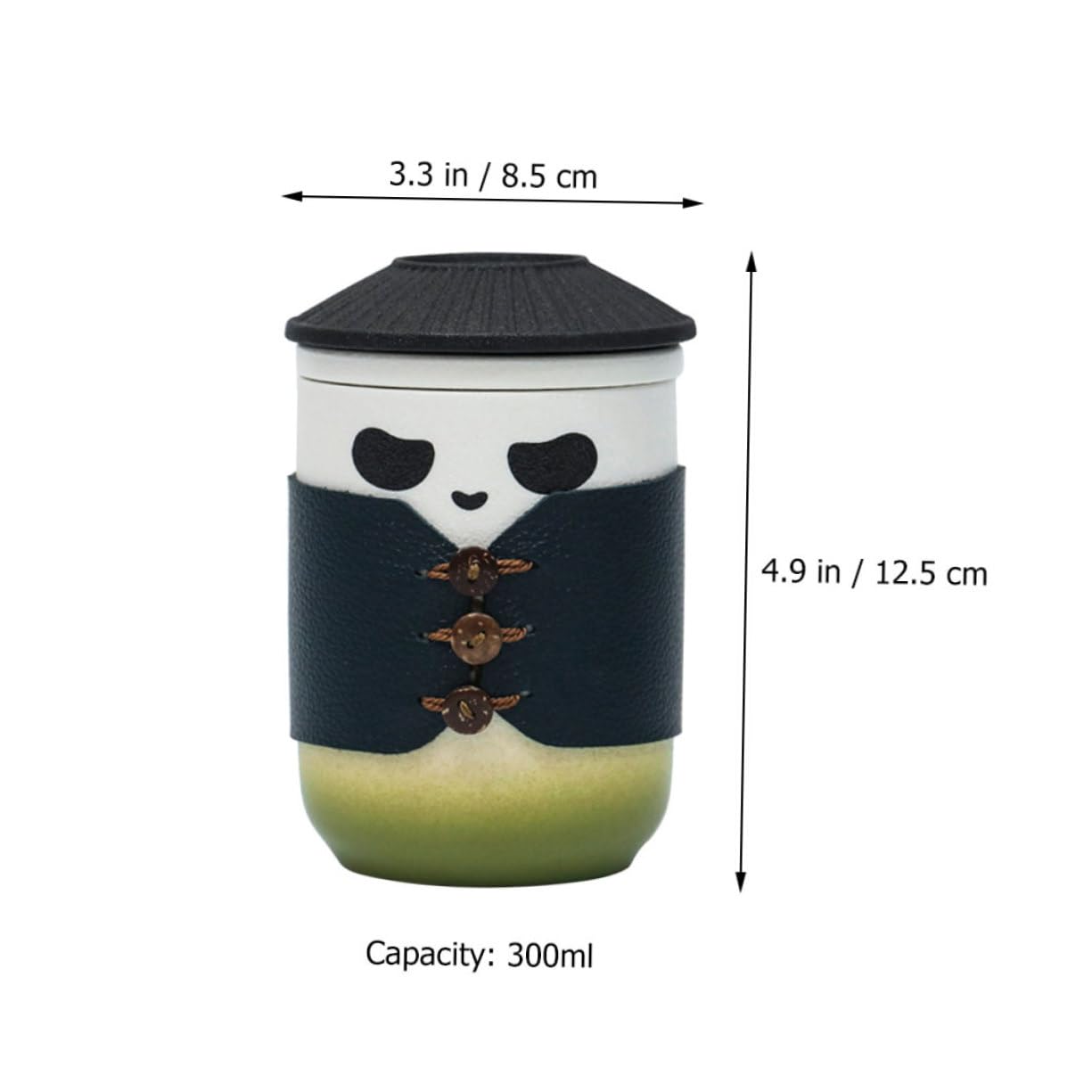 BESTOYARD Keramik Teetasse mit Sieb Panda Design Kompakt und Tragbar für Büro und Teeverkostung Chinesische Kleine Teetasse für Zuhause und Reise