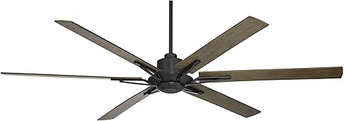 Miniatura 2 de Casa Vieja Expedición - Ventilador de techo rústico de 60 pulgadas para exteriores con control remoto, cuchillas de madera de roble negro mate