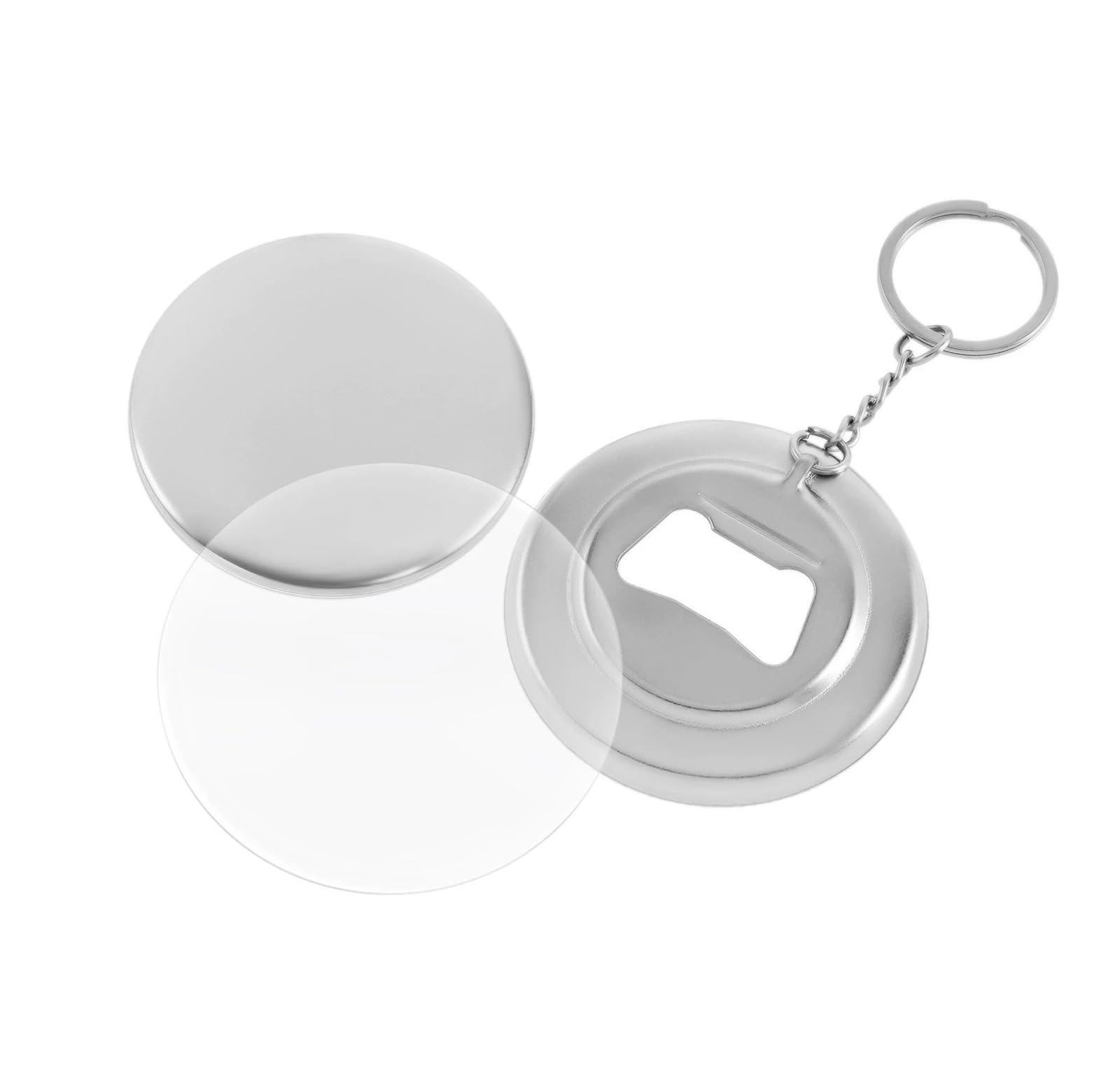 100 szt. Otwieracz do butelek, brelok, podstawa, materiał, 58 mm, części zamienne do maszyny do produkcji znaczków Pro Badge do spersonalizowanego rękodzieła