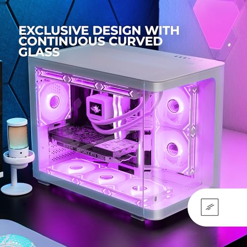 Mini-tour PC double chambre blanche pour setup gaming épuré