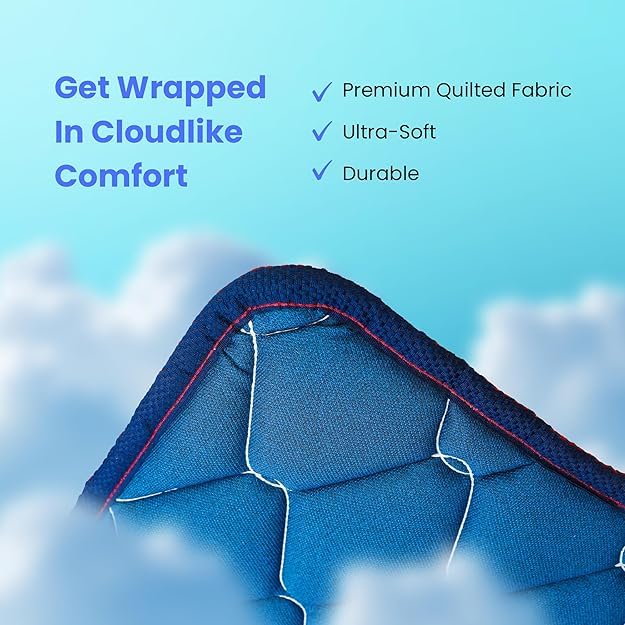 Image of Coir On Slim PU Foam Foldable Foam Mattress, Compact 1-Inch Roll Up Mattress, Portable Light, Comfort Knitted Fabric, Soft+Durable Bed Mattress, Reversible Gadda for Floor - Queen