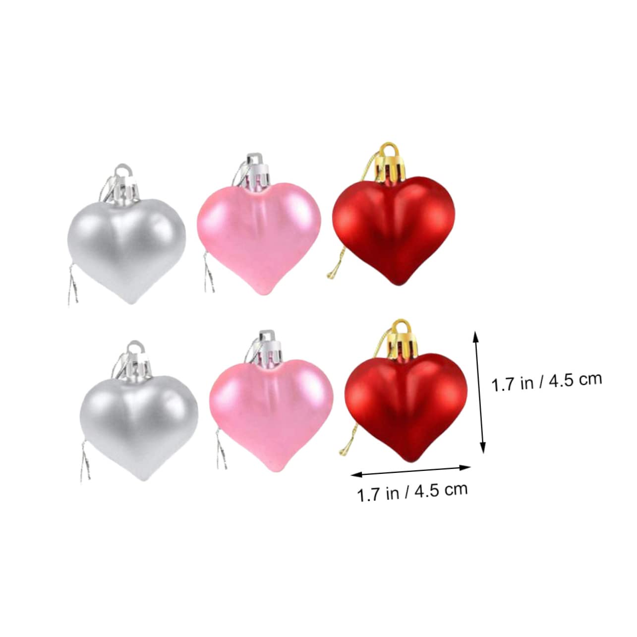 Abaodam 108stücke Teiliges Herzform Kugel Für Valentinstag Und Weihnachten Bunte Dekorationen Für Hochzeiten Und Zuhause Rot Silber