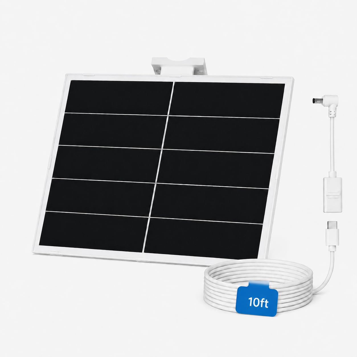 Caricatore a pannello solare da 20 W per telecamere di sicurezza a batteria, alimentazione continua da 5 V con porta USB-C e CC, pannello solare esterno impermeabile con cavo da 3 m