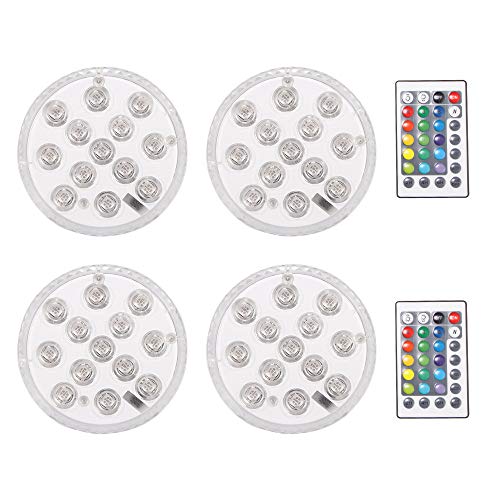 Preisvergleich Produktbild ACELEY Tauchlampe, Unterwasser wasserdicht Verschleißfeste LED Tauchschwimmbadlampe Fernbedienung für Wassermann Aquarium Brunnen Tauchen Dekorative Lichter (verstärken4 + 2)