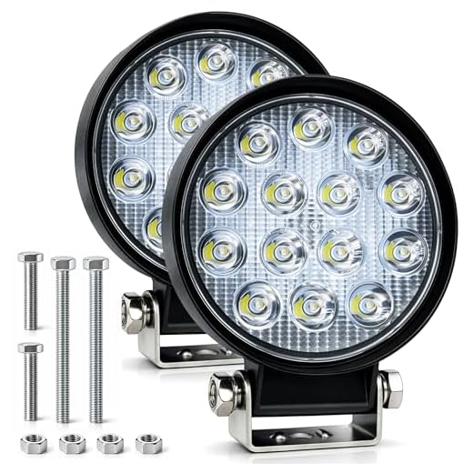 Zmoon 4.5'' 84W Round LED Offroad Flood Fog Light Bar for Truck 2 Pack