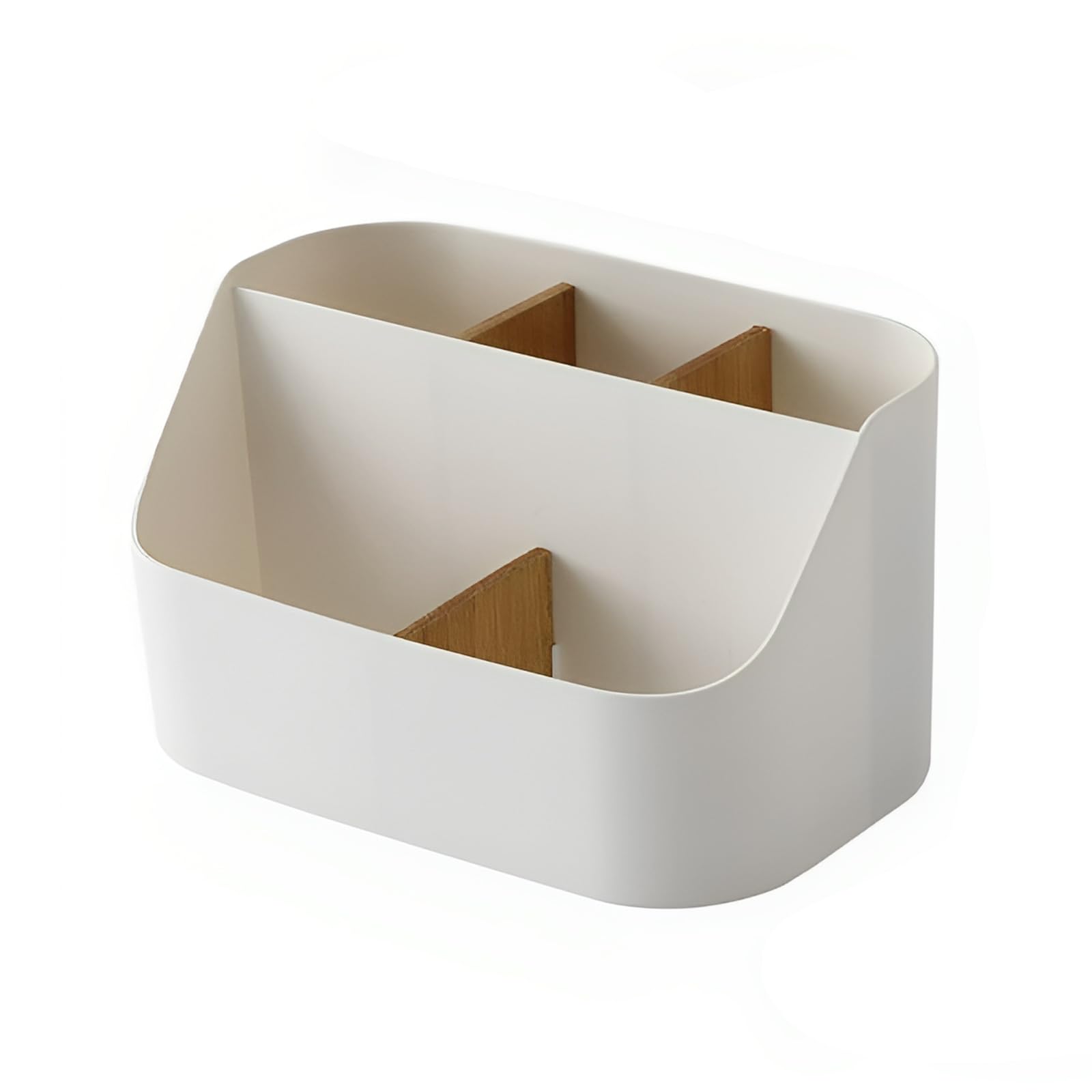 Wrbugukeji Bathroom Organiser, Toothbrush Holder with 3-Removable Bamboo Dividers, Toothbrush Holders for Bathrooms, Bathroom Caddy for Family Bathrooms Countertop