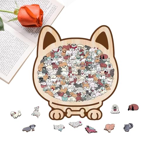 Puzles para Perros - 115 Piezas en Colores Morandi para Relajarse, de Madera, para niños,...