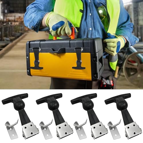 4 Stück Haubenhalter Gummi, Haubenverschluss Gummi, T Griff Spannverschluss Gummi Halterung, Haubenhalter Universal, Motorhauben Verschlüsse Für Werkzeugkasten Fahrzeugmotor Motorhaube, Schwarz