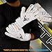 EAGLE STRIKE Goalkeeper Goalie Gloves| Soccer Gloves with Wrist Support | Soccer Goalkeeper Gloves for Adult, Youth and Junior for Professional Football Training (White, 6)