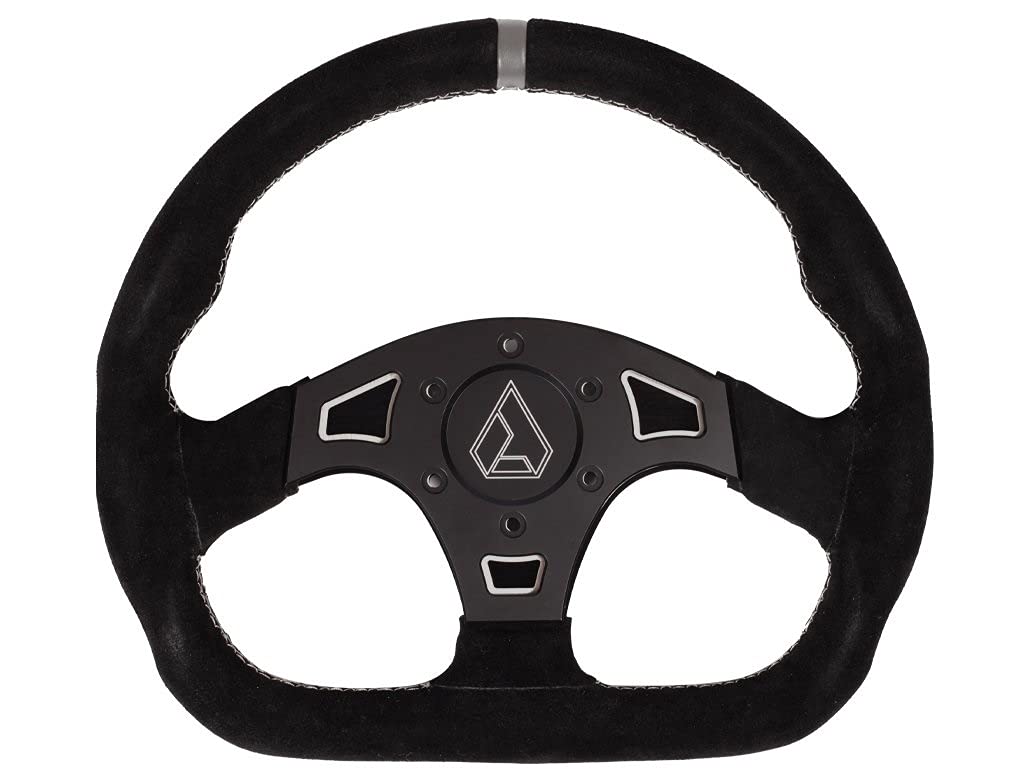 Assault Industries 100005SW1231-Ballistic D V2 Suede Steering Wheel- Grey STI/Raw PLT