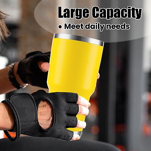 Image of D.S 30oz Yellow Tumbler Double Wall Vacuum Insulated Travel Coffee Mug