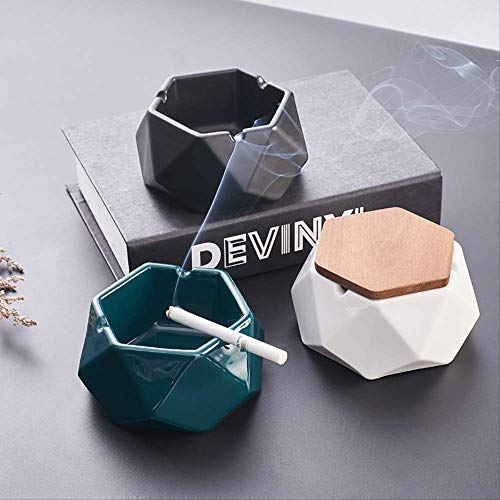 Cendrier en céramique coupe-vent avec couvercle pour salon et table basse