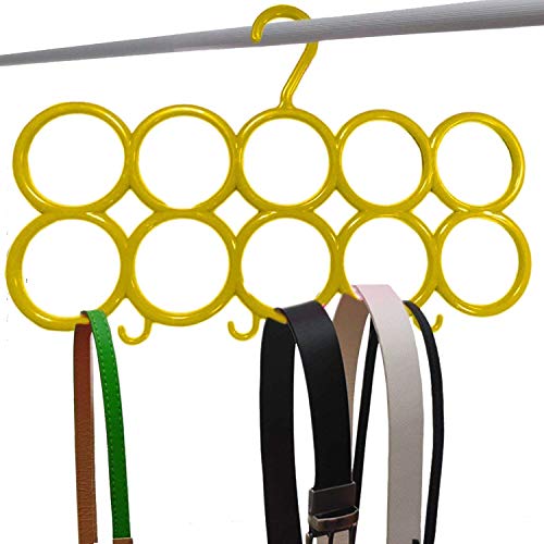 Image of Kuber Industries 10 Round Slots Scarf Hanger|Space Saving Closet Organizer|Idol for Belts, Ties Hanging|Pack of 4 (Multi)
