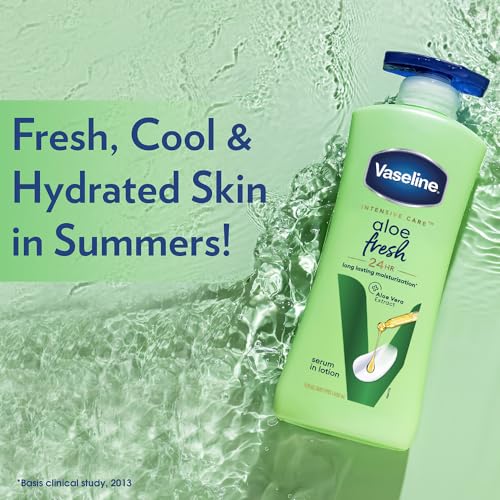 Vaseline Aloe Fresh Body Lotion,24 HR Long Lasting Moisturisation with Aloe Vera extract and Menthol, 600ml - Image 3