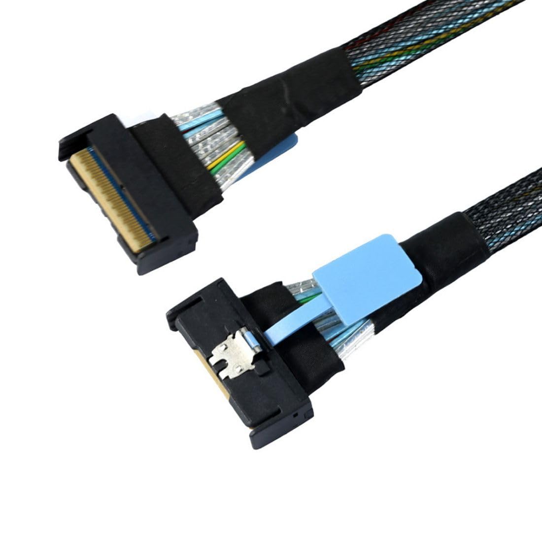 Chenyang Câble d'extension PCI-E 5.0 Mini Cool Edge IO MCIO STR PCI-E Slimline SAS 8i 74 broches mâle vers MCIO 74 broches mâle 50cm cavo RAID per server da, SFF-8484 SAS, da 32 pin