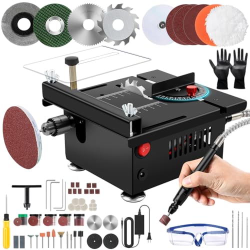 Mini Multi Functional Table Saw, mini Table Saws for Crafts, Portable Mini Desktop Electric Saw for...
