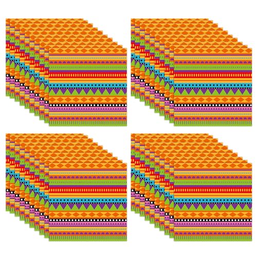 Tovaglioli Di Carta Messicani Fiesta - 20 Pezzi 16x16cm, 2 Strati, Per Cinco De Mayo, Compleanni E Feste