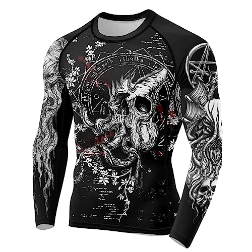 Cthulhu Rash Guard for Men Long Sleeve Baselayer Skin Performan Fit Compression Shirt MMA BJJ Jiu Jitsu2