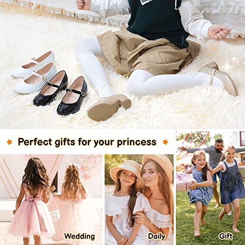 Girls Dress Shoes-Mary Jane Shoes for Girls, Princess Wedding Party Flower Girl School Shoes Low Heel Flats for Little/Big Kids2