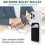 3Pack-Cell-Phone-Card-Holder-Pocket-for-Back-of-PhoneStretchy-Lycra-Stick-on-Wallet-Credit-Card-ID-Case-Pouch-Sleeve-3M-Adhesive-Sticker-with-Flap-for-iPhone-Samsung-Galaxy-2Black1Navy-Blue