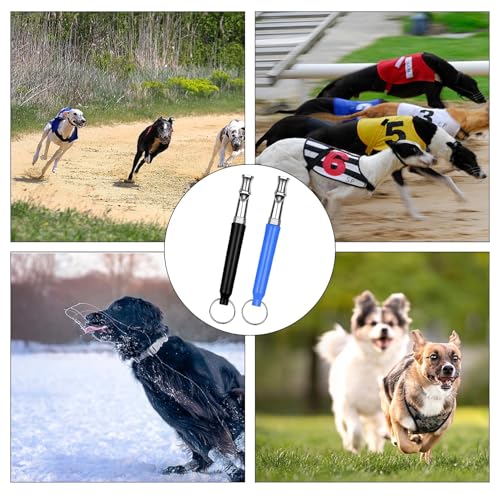 WANHUARO 2 StüCk Hundepfeife Rückruf, Hundepfeife Hochfrequenz Lautlos, Hundetraining Pfeife, Hilfsmittel Pfeife Hund Rückruf,Ultraschall-Hundepfeife(Schwarz, Blau)