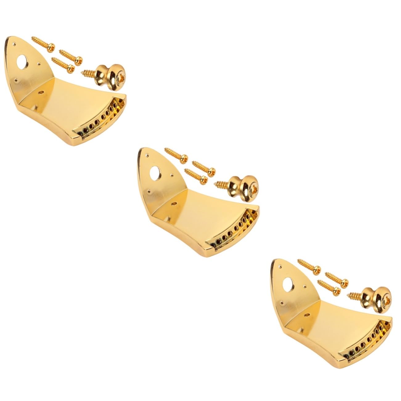 VICASKY 3sätze Saitiger Mandolinen-saitenhalter Aus Metall Dreieckiger Tailpiece Für Mandolinen Perfektes Zubehör Für Musikinstrumente Geeignet Für Bogenmandolinen Stilvolles Goldenes