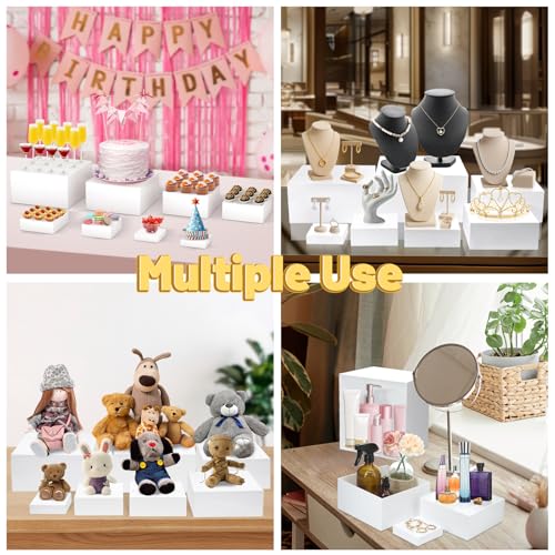 Image of 8 Pcs Acrylic Buffet Risers, Table Food Display Stands for Dessert Cupcake