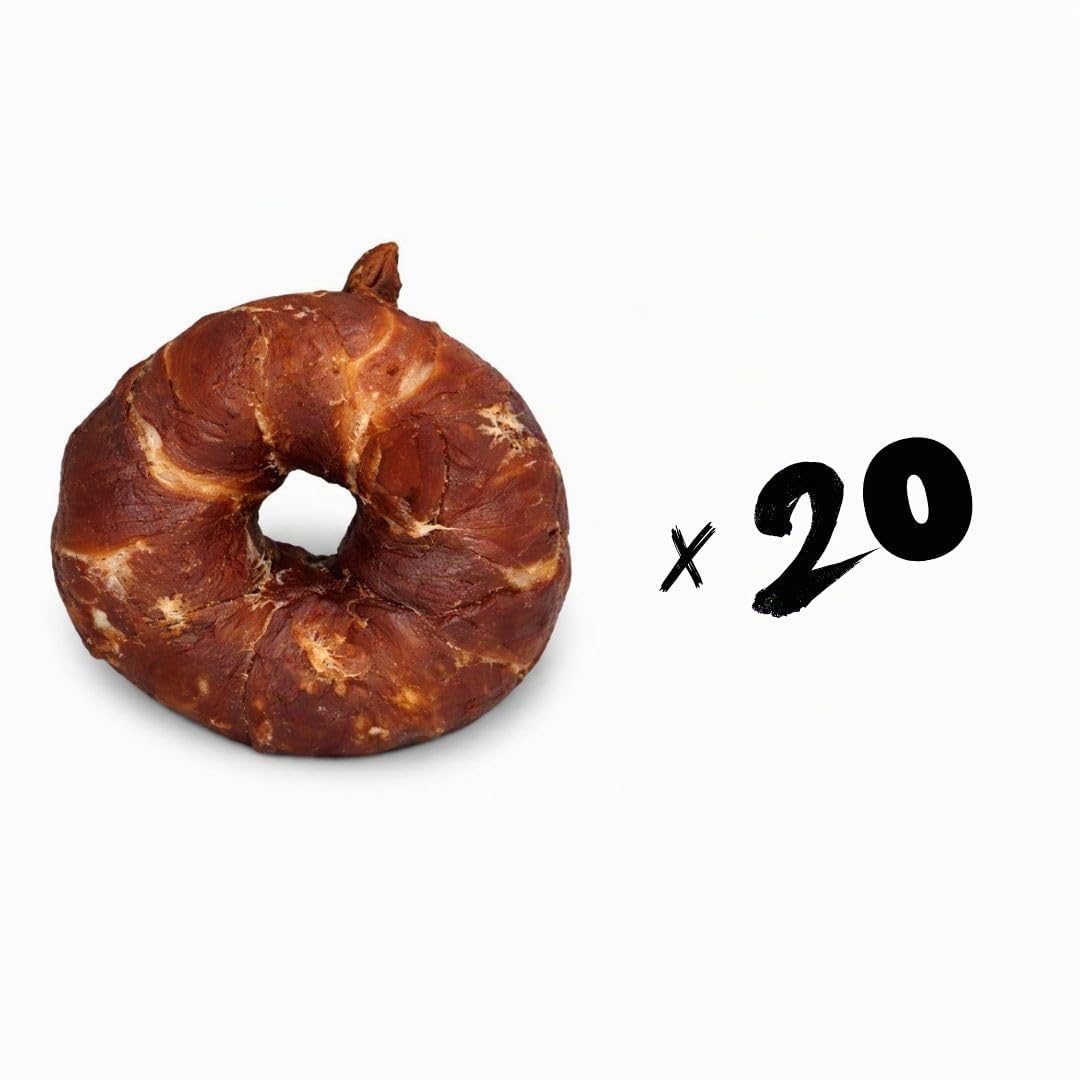 ANIMALUJOS - Snack Natural para Perros en Forma de Donuts con Pato Enrollado | Sabor Sweet & Sour | Bolsa con 20 Unidades | Golosina Saludable y Sabrosa | Sin Cereales ni Azúcares