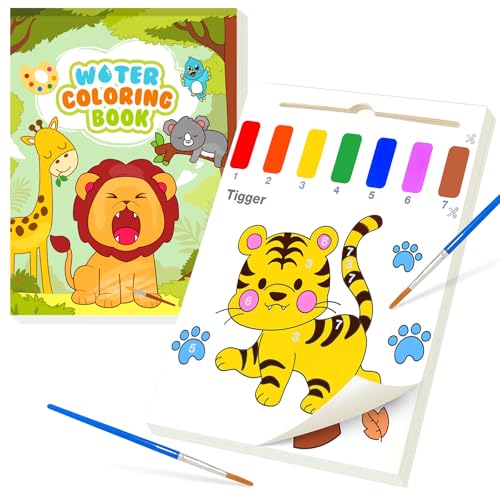 LIKYMO Colouring Book for Children - Water Painting Books for Kids Arts and Crafts Water Colouring Book 3 4 5 6 7 8 Year Old Boy Girl Gifts (Animals)