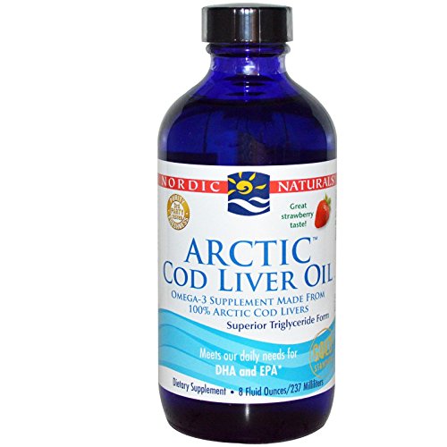 Aceite de hígado de bacalao ártico con omega 3 líquido sabor fresa 237ml