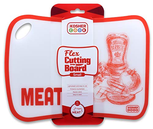 Tabla de Cortar Flexible para Carnes, Roja, Ligera y Resistente a Olores — Apta para Lavavajillas, Herramienta de Cocina Codificada por Color