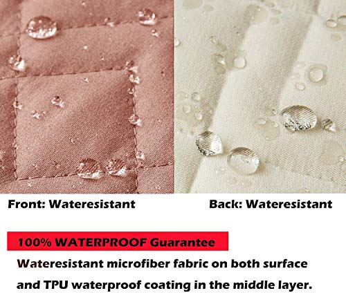 Image of Ameritex Waterproof Nonslip Recliner Cover Stay in Place, Dog Chair Cover Furniture Protector, Ideal Recliner Slipcovers for Pets and Kids (Pink, 23 inch)