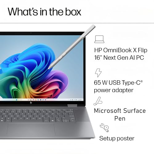 2025 New Envy x360 2-in-1 Laptop, OmniBook X Flip 16" Touchscreen 2K IPS Display, AMD Ryzen AI 7 350, 24GB LPDDR5X RAM, 2TB Gen 4 SSD, Copilot AI, WiFi 6E, PDG HDMI Cable, US Version KB, Win 11 Pro - Notebook - Immagine 6