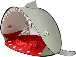 Tenda de praia infantil Tenda com sombra para tubarões (Cinza, 120 * 70 * 80cm)