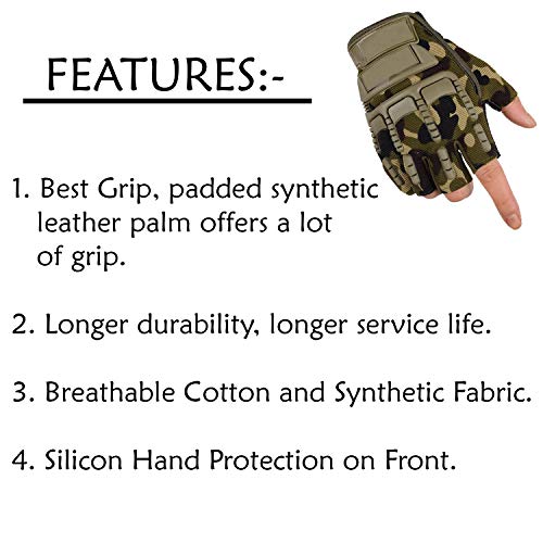 Image of Adroitz Non Slip Half Bike Racing Glove for Men & Women (Green,1 Pair)